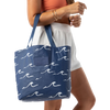 ALOHA Collection Seaside Reversible Tote outside with model