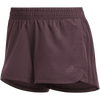 adidas Women's Heather Woven Pacer Shorts in Shadow Maroon