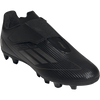 Adidas Youth F50 Club Velcro FxG in Black/Iron Metal/Gold Metal front right