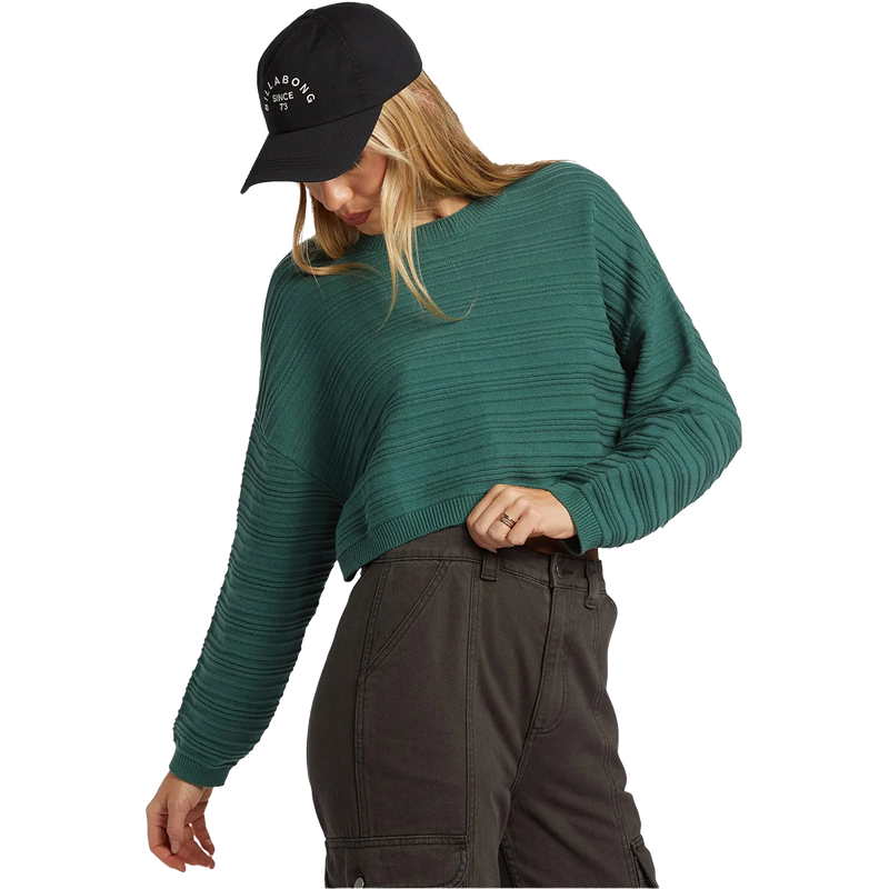 Women's Chasing Light Sweater, Billabong Women's Chasing Light Sweater in Emerald Bay front