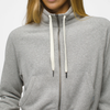 Prana Women's Cozy Up Full Zip in Heather Grey front zip