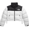 The North Face Women’s Nuptse Short Jacket in White Dune/TNF Black