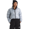 The North Face Women’s Nuptse Short Jacket in BOB-Blue Flax front