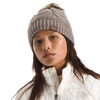 The North Face Women’s Oh Mega Fur Pom Lined Beanie in Mocha Brown on model