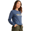 Roark Women's Lady Luck Long Sleeve Tee in Deep Blue front right