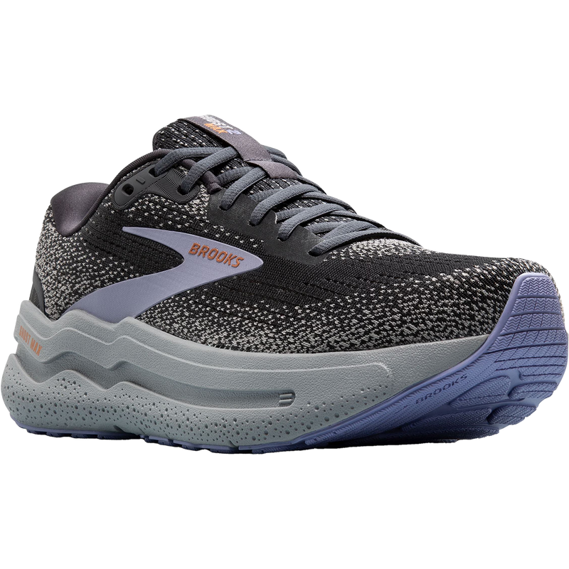Women's Ghost Max 2, Brooks Women's Ghost Max 2 in 005-Ebony/Sweet Lavender/Alloy outside front right