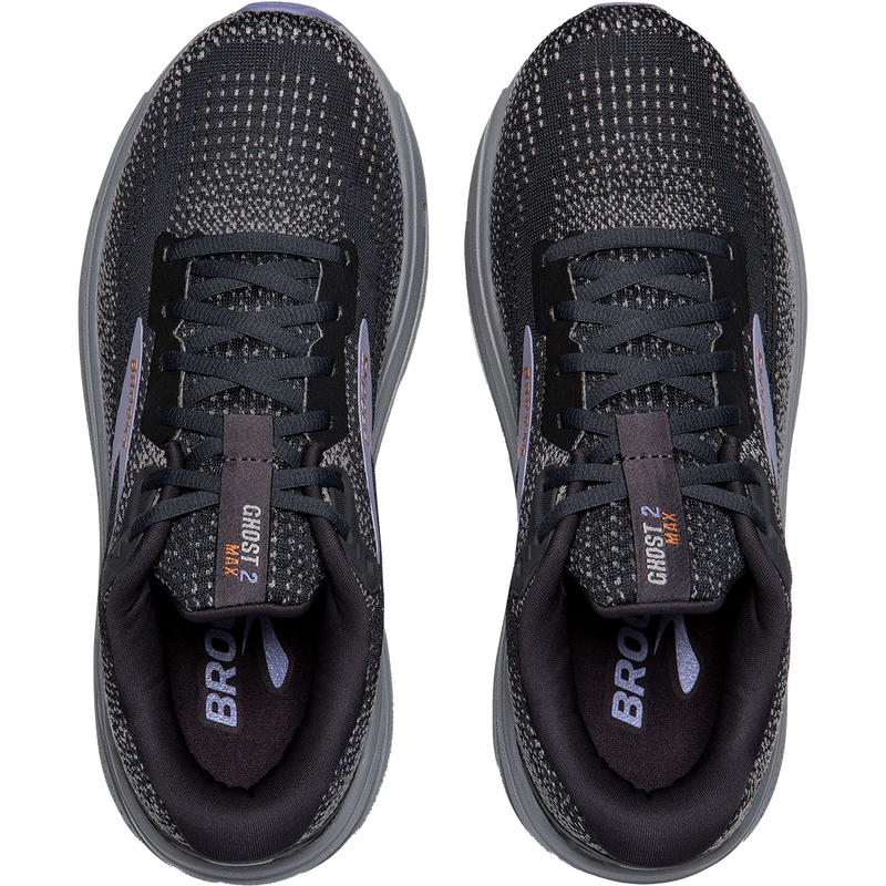 Women's Ghost Max 2, Brooks Women's Ghost Max 2 in 005-Ebony/Sweet Lavender/Alloy outside right profile pair top