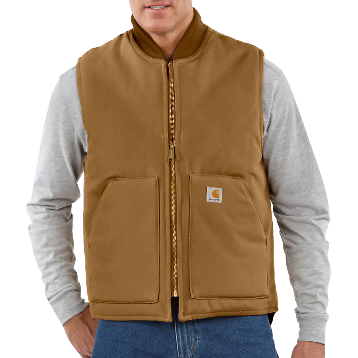 Men's Relaxed Fit Firm Duck Insulated Rib Collar Vest – Sports