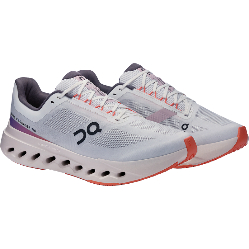 Men's Cloudsurfer Next, On Men's Cloudsurfer Next in White/Flame pair