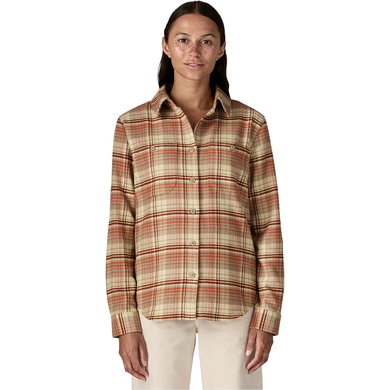 Women's Fjord Flannel Shirt, Patagonia Women's Fjord Flannel Shirt In RPPO-River Plaid: Potters Red front