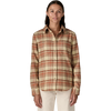 Patagonia Women's Fjord Flannel Shirt In RPPO-River Plaid: Potters Red front