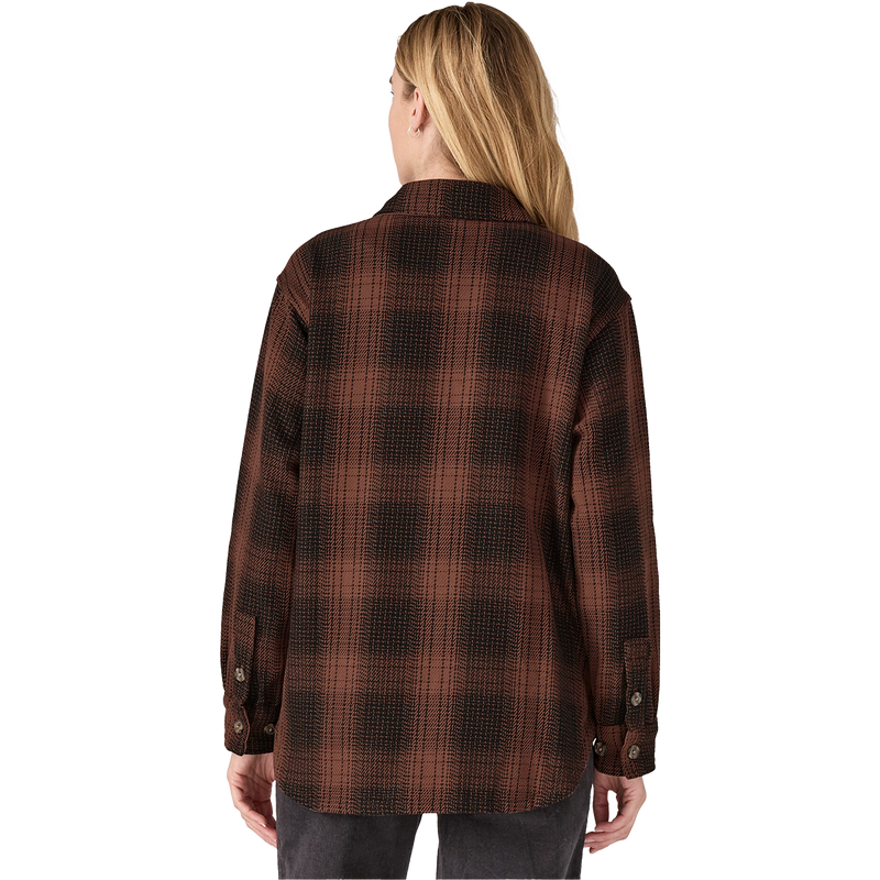 Women's Fjord Loft Overshirt Jacket, Patagonia Women's Fjord Loft Overshirt Jacket in Frost Dulse Mauve back