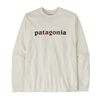 Patagonia 73 Logo LS Responsibili Tee in BIrch White