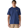 Patagonia Strataspire Responsibili Tee in CLMB-Clement Blue on model front
