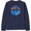 Patagonia Youth Long-Sleeved Skyline Stencil T-Shirt in New Navy