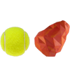 Ruffwear Gnawt-a-Cone Toy in Red Sumac with tennis ball