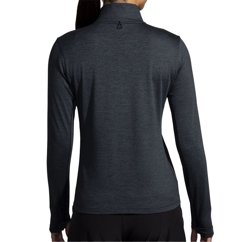 Women's Dash 1/2 Zip 2.0, Brooks Women's Dash 1/2 Zip 2.0 in Heather Black back