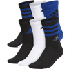 Youth Adidas Cushion Mixed 6-Pack Crew in Team Royal/White/Black