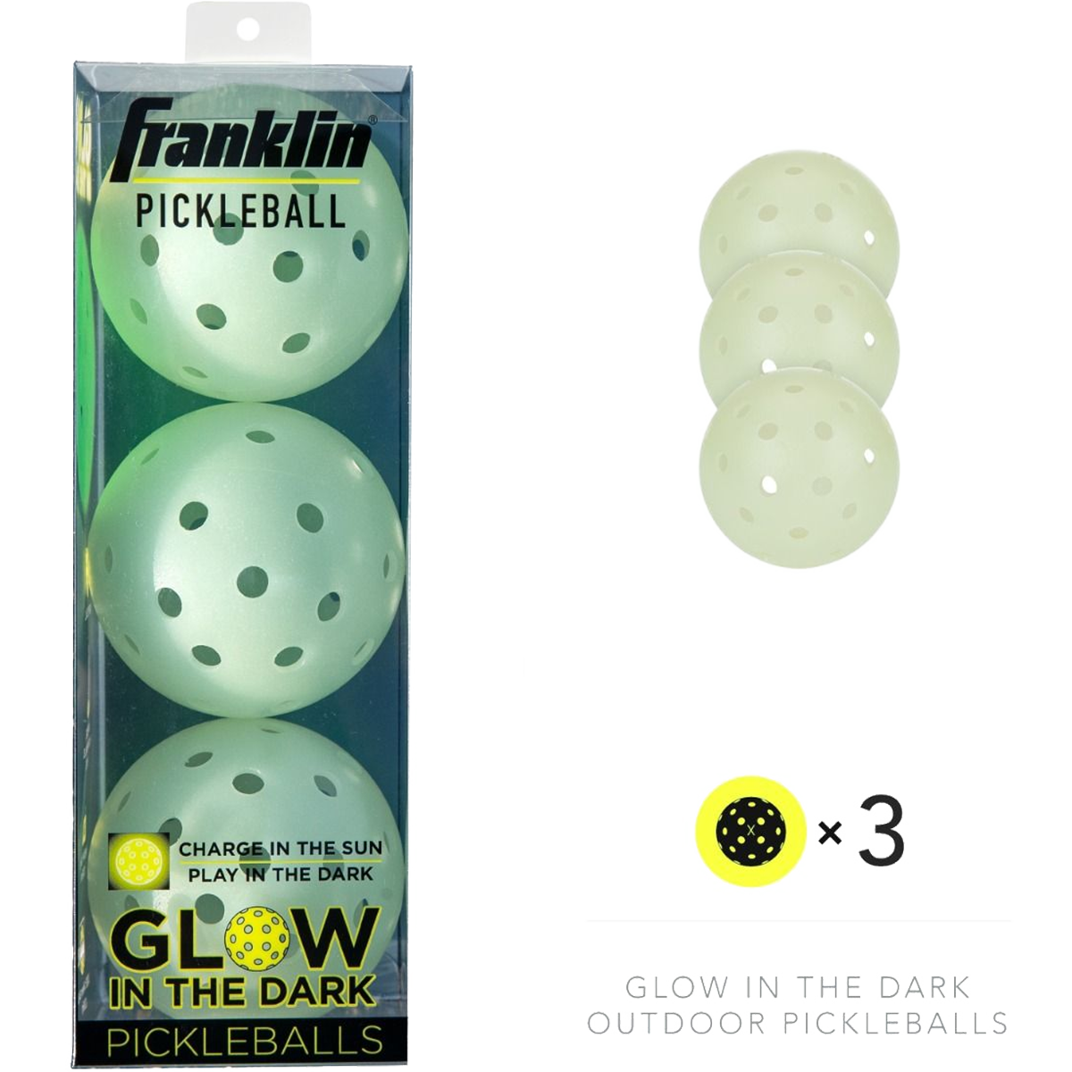 Glow In The Dark Recreation Pickleball - 3 Pack alternate view