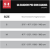 Under Armour UA Shadow Pro Shin Guards in Cobalt Legacy/Vapor Green size chart