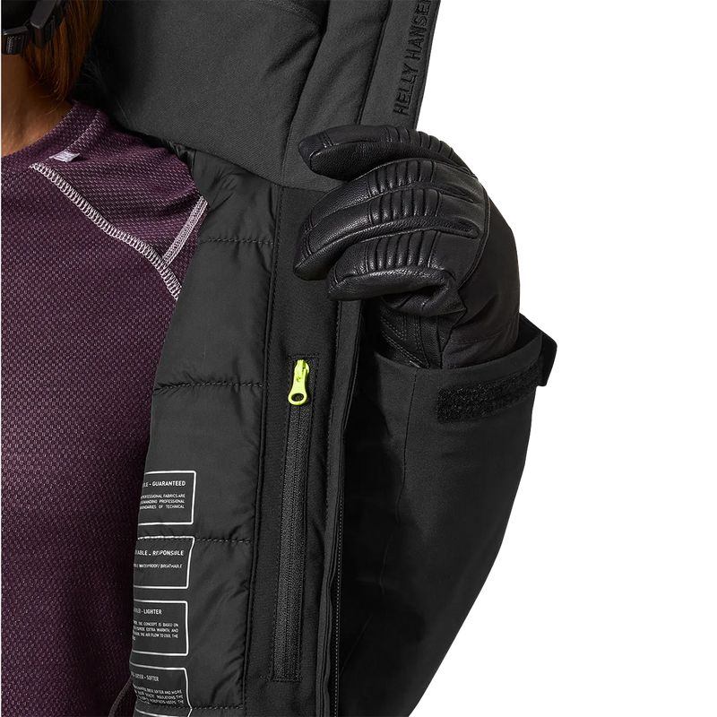 Women's Motionista Infinity Jacket, Helly Hansen Women's Motionista Infinity Jacket in black inner liner and pocket