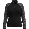 Smartwool Women's Classic Thermal Merino Base Layer 1/4 Zip in Black Digi Snow