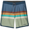 Patagonia Men's Hydropeak Scallop Boardshort 19" in Santa Cruz Stripe Long