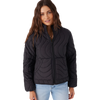 O'Neill Women's Eden Nylon Wave Quilted Zip Jacket in Black