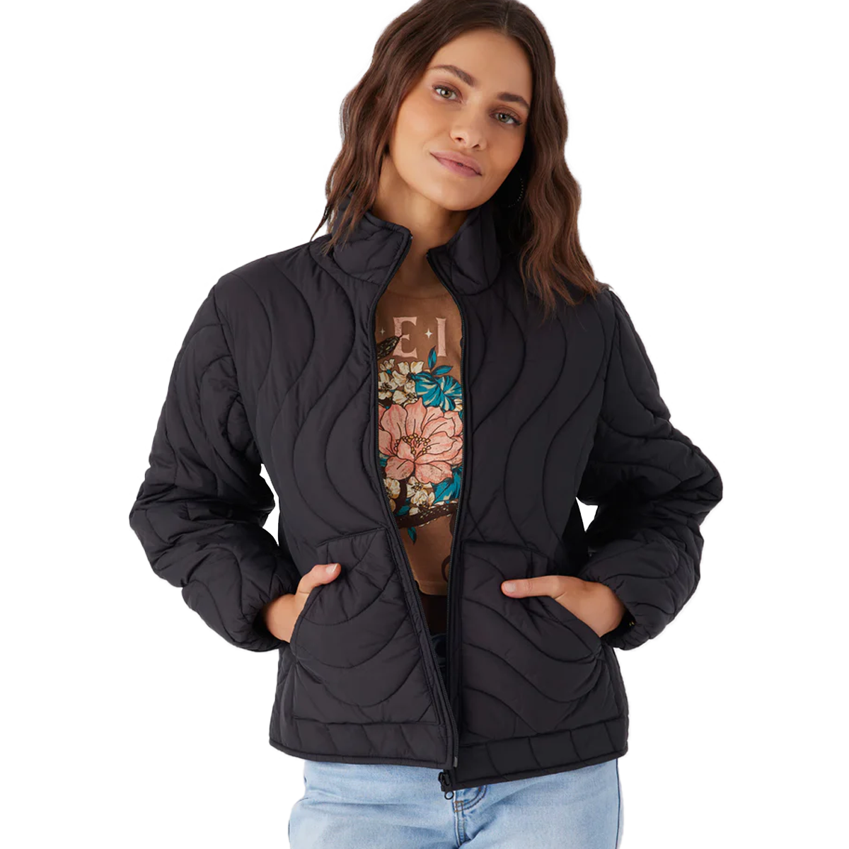 Women's Eden Nylon Wave Quilted Zip Jacket alternate view