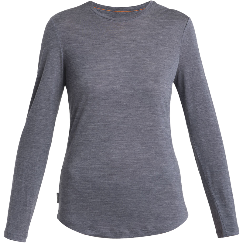 Women's Merino 125 Cool-Lite Sphere III Long Sleeve Tee, Icebreaker Women's Merino 125 Cool-Lite Sphere III Long Sleeve Tee in Midnight Navy Heather flat