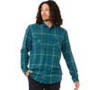 Rip Curl Men's Grid Long Sleeve Shirt in Blue Green