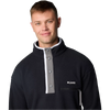 Columbia Men's Helvetia II 1/2 Snap Pullover in Black front buttons