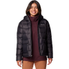 Columbia Women's Harmony Falls Hooded Down Jacket in Black unzipped