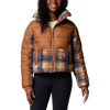 Columbia Women's Leadbetter Point II Print Sherpa Hybrid in Camel/Nocturnal