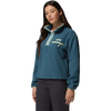 Columbia Women's Helvetia II Cropped 1/2 Snap Pullover in 429-Everblue front left