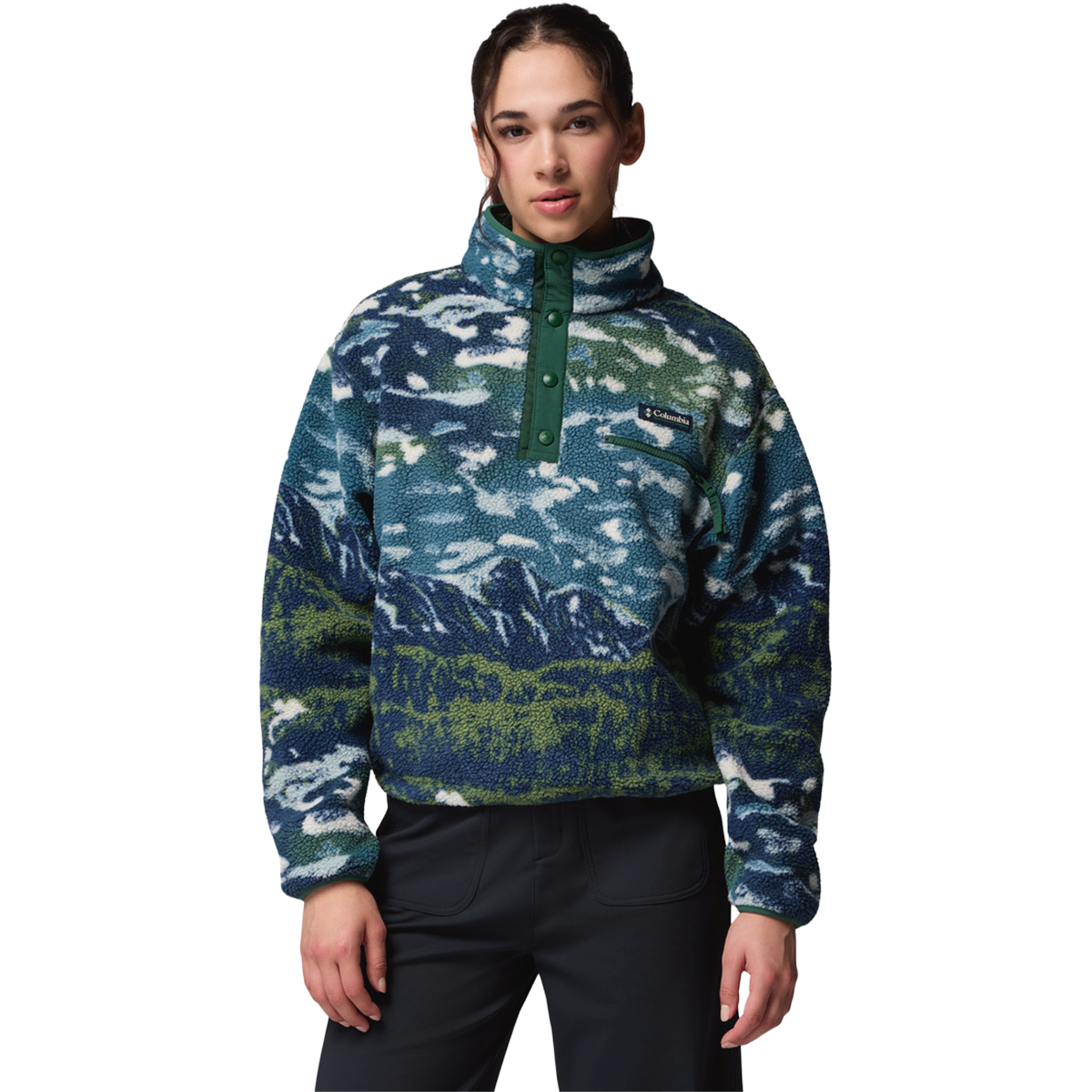 Women's Helvetia II Printed Crop 1/2 Snap Pullover alternate view