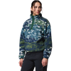 Columbia Women's Helvetia II Printed Crop 1/2 Snap Pullover in 492-Everblue Sisters front left