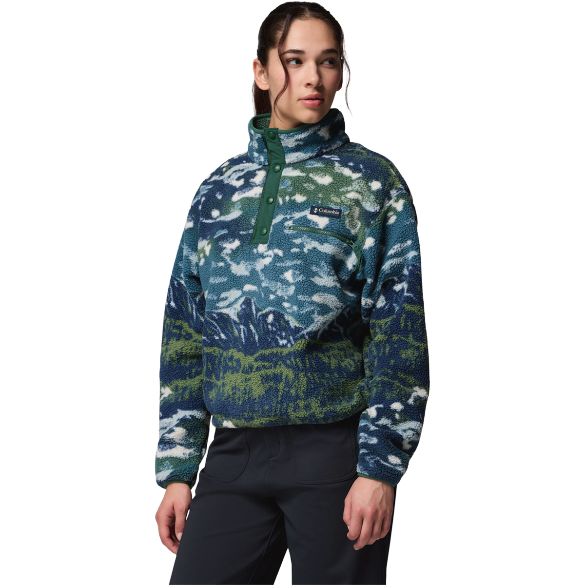 Women's Helvetia II Printed Crop 1/2 Snap Pullover alternate view