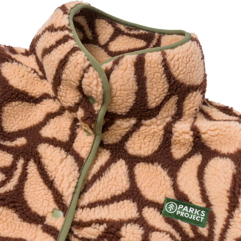 Women's Desert Wildflowers Fleece Jacket, Parks Project Desert Wildflowers High Pile Women's Jacket collar