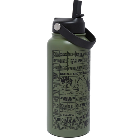 National Parks of the USA Checklist 32 oz Insulated Water Bottle