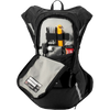 USWE MTB Hydro 8L in Carbon Black unzipped