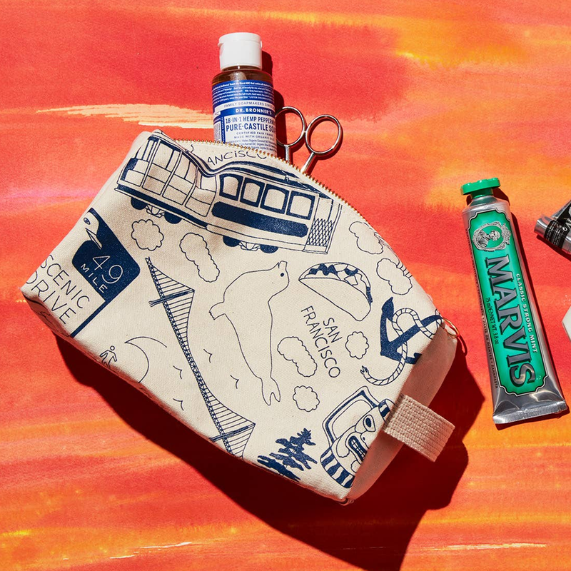 San Francisco Dopp Kit, Maptote San Francisco Dopp Kit with accessories