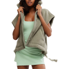 FP Movement Women's Scout it Out Fleece Vest in 3338 Sage Stone front