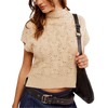 Free People Women's Vickie Mock Neck Sweater in Macadamia