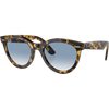 Ray Ban Wayfarer Way - Polished Yellow Havana/Clear & Blue 3/4 view