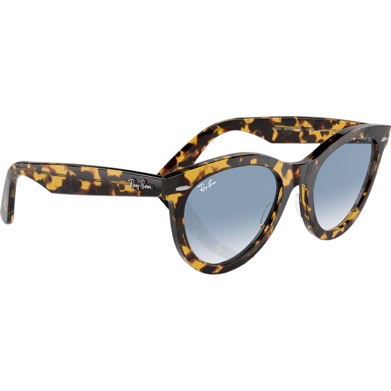 Wayfarer Way - Polished Yellow Havana/Clear & Blue, Ray Ban Wayfarer Way - Polished Yellow Havana/Clear & Blue 3/4 alt view