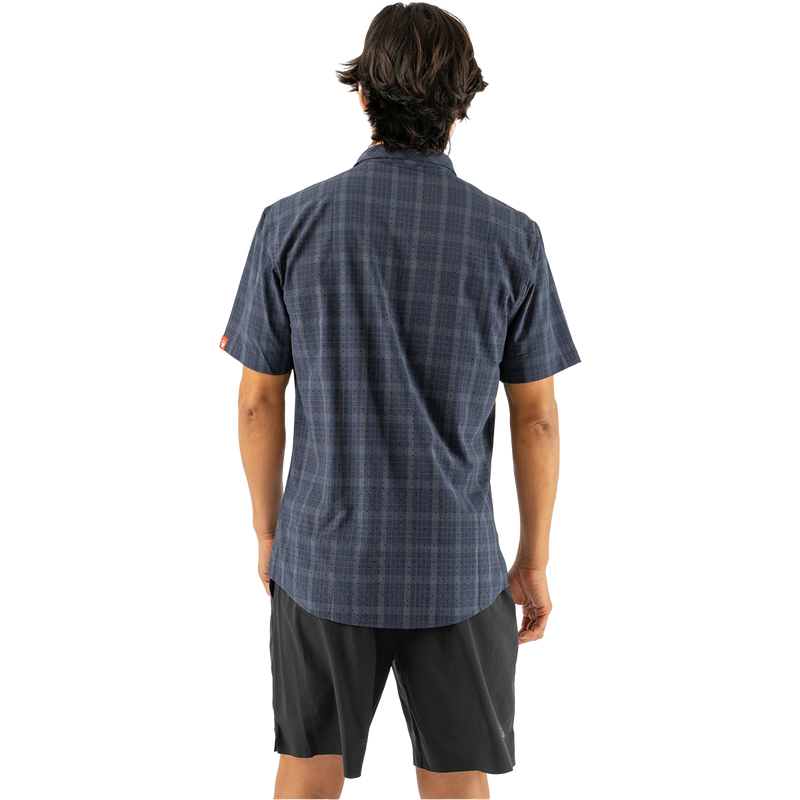 Men's High Country Short Sleeve, Rabbit High Country Short Sleeve in 412-Dress Blues Plaid back