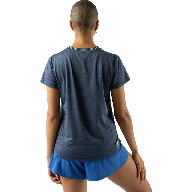 Women's Race Pace Tee, Rabbit Women's Race Pace Tee in 400 Dress Blues back