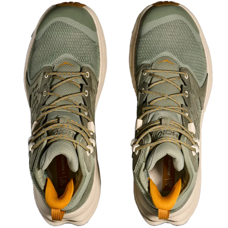 Men's Anacapa 2 Mid GTX, Hoka Men's Anacapa 2 Mid GTX in SMLK-Sea Moss/Oat Milk pair top 
