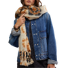 Free People Women's Kaleidoscope Blanket Scarf in Ivory on model